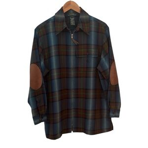 Women’s Lauren Ralph Lauren 100% Wool & Leather Flannel Zip Shirt/Jacket Small